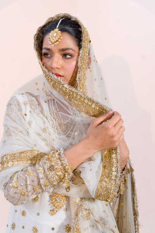 Ivory Gold Embroidered Silk Blend Sharara (3-Piece) - Image 3