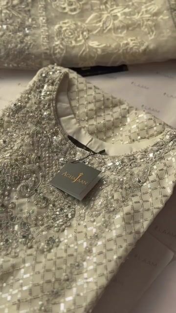 Off-White Embroidered Chiffon Sharara (3-Piece) - Image 9