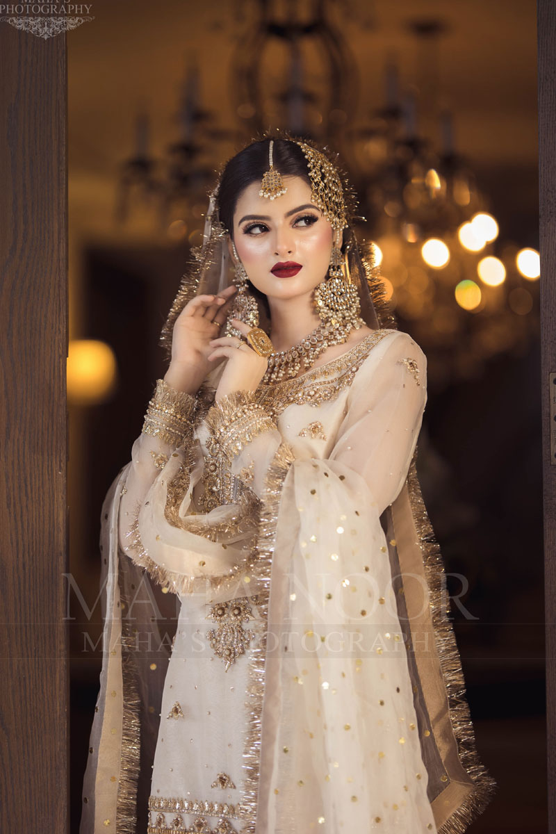 Ivory Embellished Organza Sharara Dress (3-Piece) - Image 2