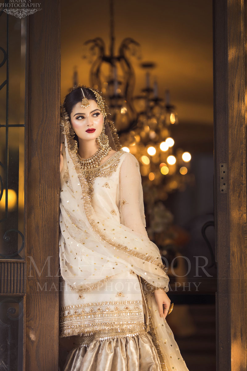 Ivory Embellished Organza Sharara Dress (3-Piece) - Image 4