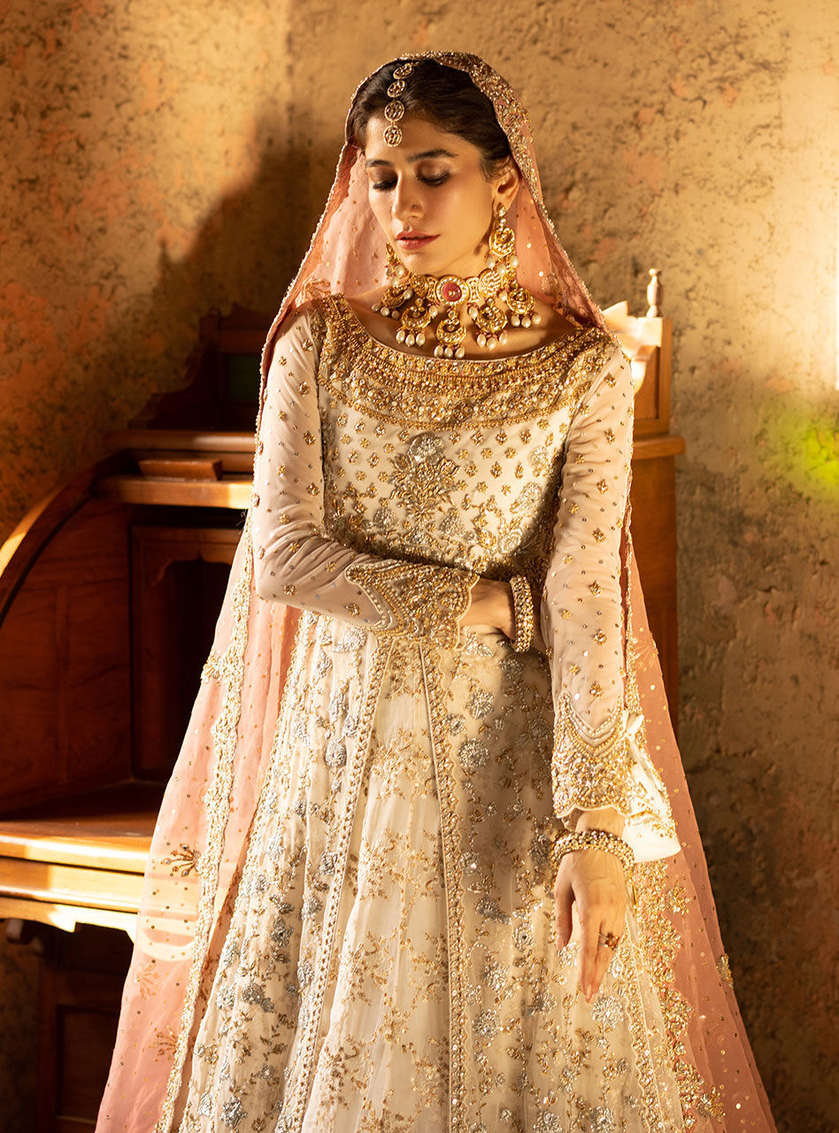 Ivory Zardozi Net Sharara Set (3-Piece) - Image 5