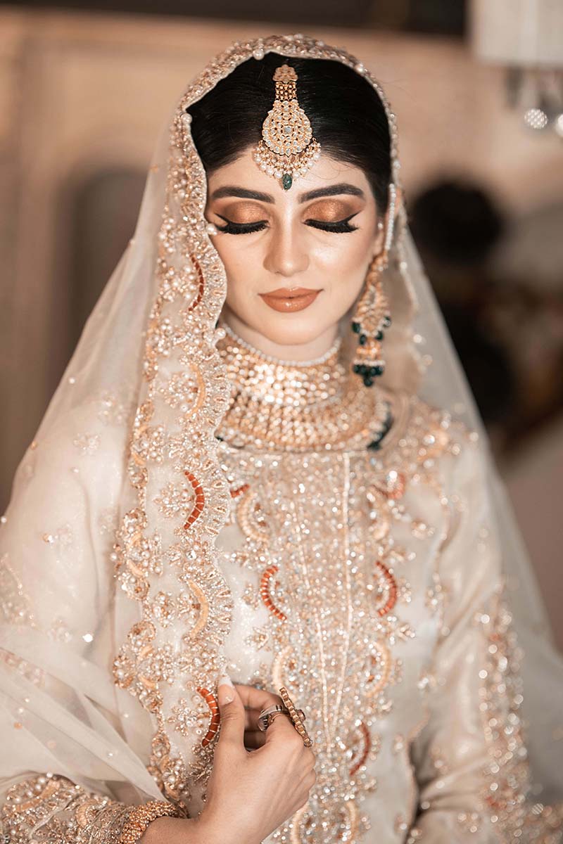 Ivory Embroidered Pure Organza Sharara (3-Piece) - Image 2