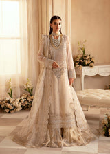 Ivory Hand-Embellished Organza Sharara (3-Piece) - Image 3