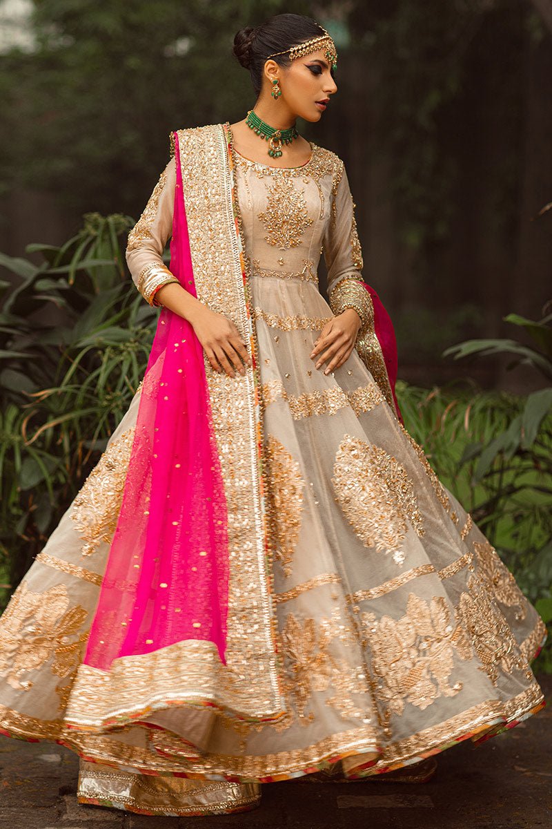 Ivory Adda Work Organza Anarkali Sharara (3-Piece) - Image 10