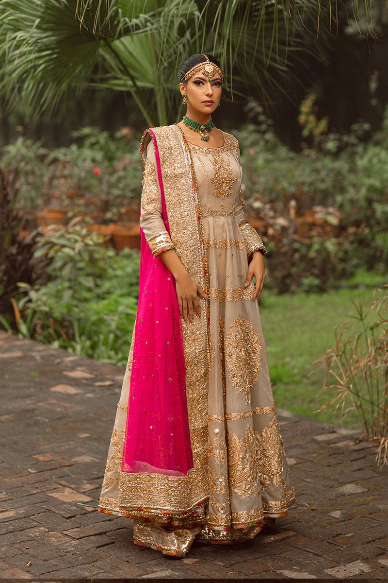 Ivory Adda Work Organza Anarkali Sharara (3-Piece) - Image 11