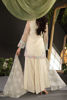 Pakistani Ivory Cutwork Embroidered Organza Sharara (3-Piece) - Image 4
