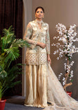 Pakistani Ivory Embroidered Organza Sharara Set (3-Piece) - Image 5