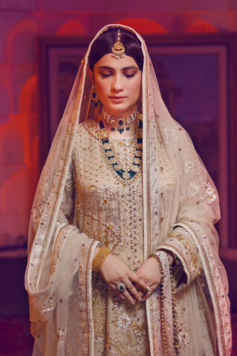 Ivory Embellished Tulle & Raw Silk Sharara (3-Piece) - Image 4