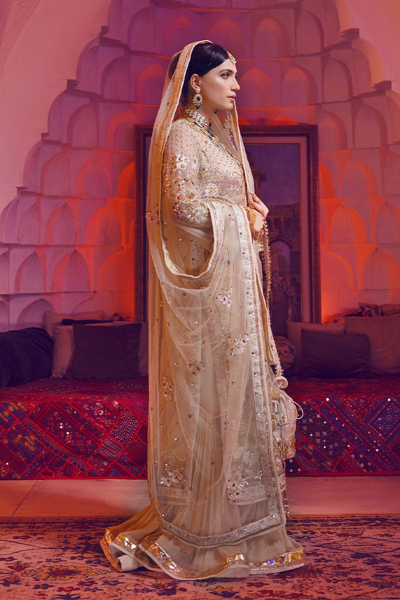 Ivory Embellished Tulle & Raw Silk Sharara (3-Piece) - Image 6