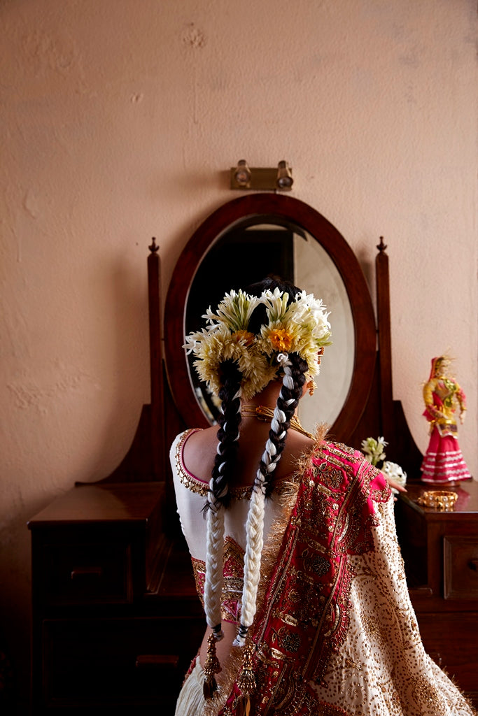 Ivory Embellished Raw Silk Sharara (3-Piece) - Image 2