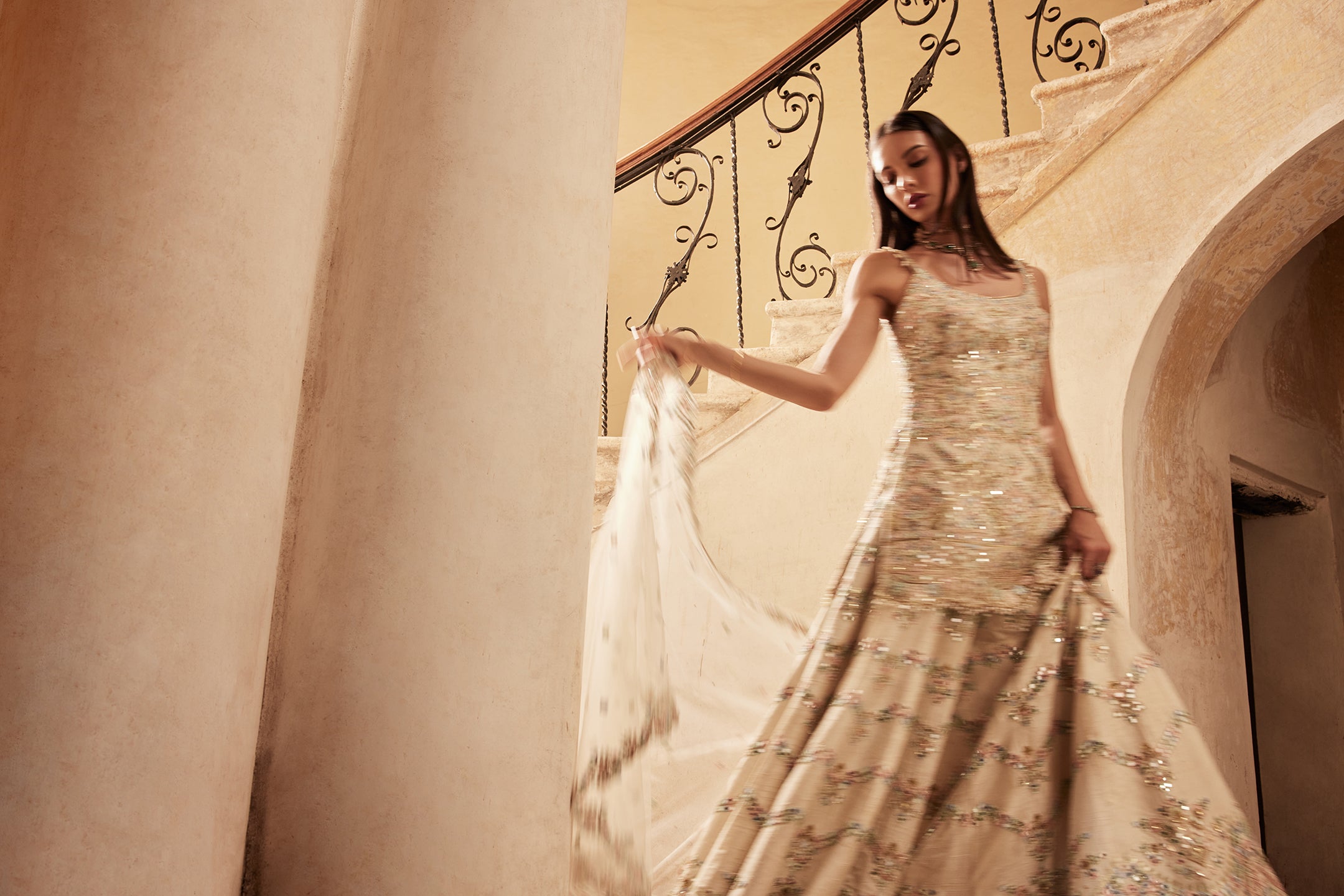 Ivory Zardosi Mirror Raw Silk Sharara (3-Piece) - Image 5