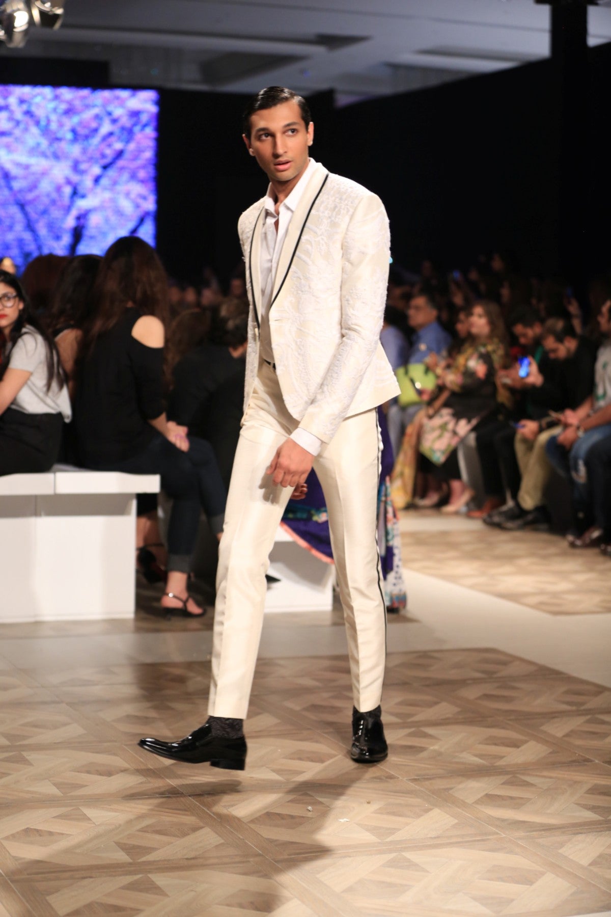 Grey Ivory Jacquard Suiting Tuxedo (3-Piece) - Image 1