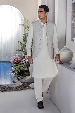 Ivory Boski Waistcoat with Front Pockets (1-Pc) - Image 3