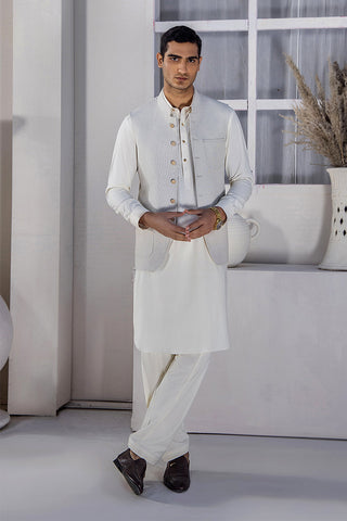 Ivory Boski Waistcoat with Front Pockets (1-Pc) - Image 5