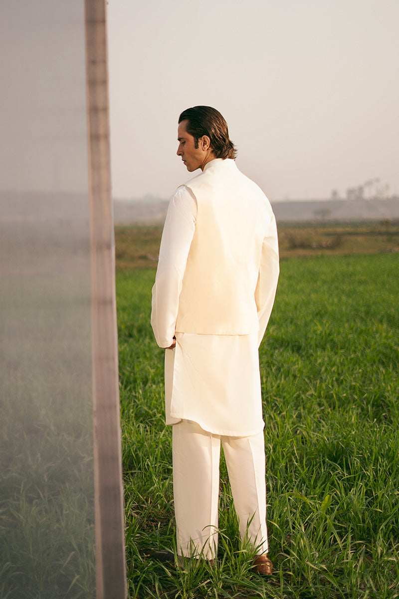Boski Embroidered Multani Karandi Waistcoat Kurta (3-Piece) - Image 5