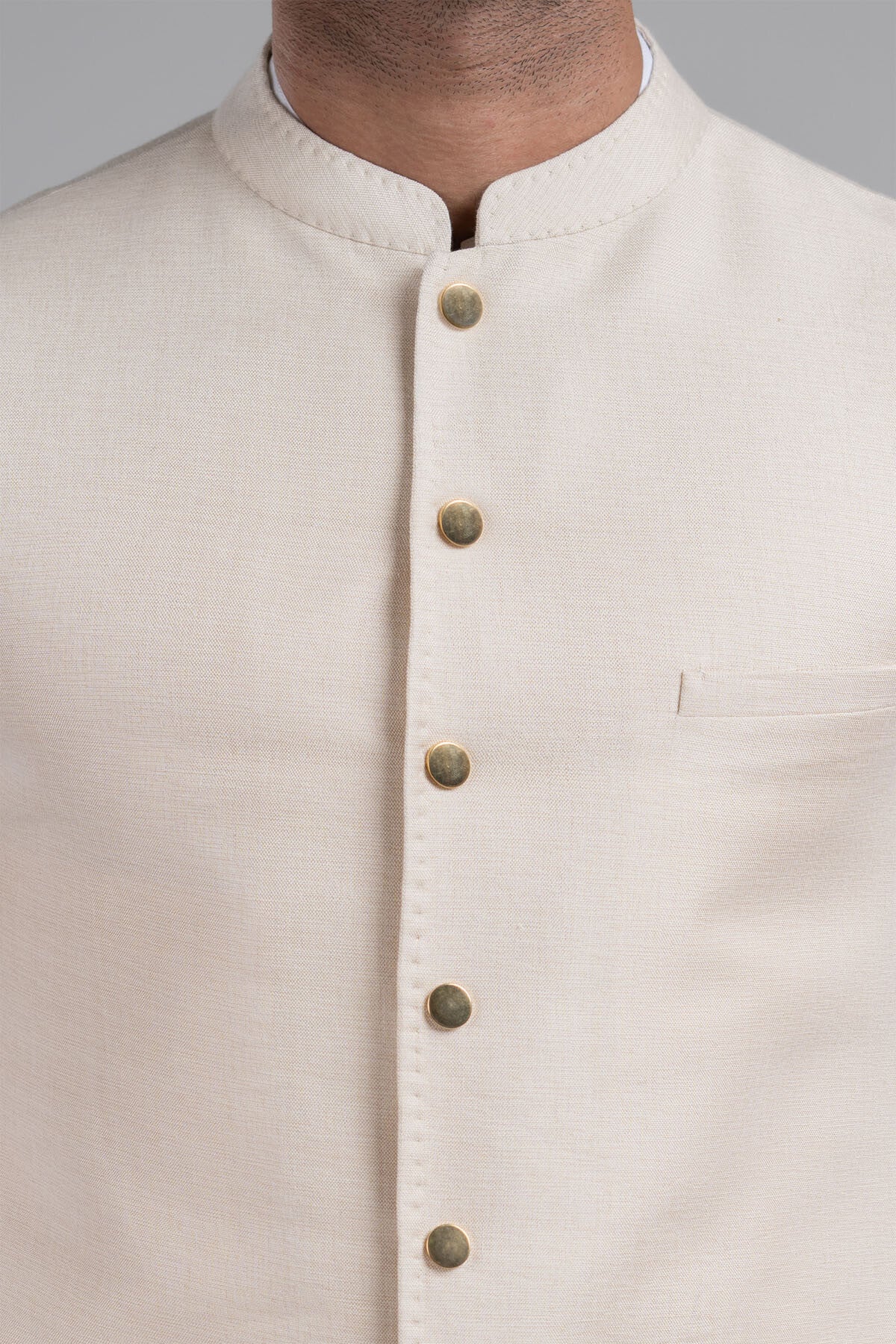 Off-White Pashmina Wool Waistcoat (1-Pc) - Image 1