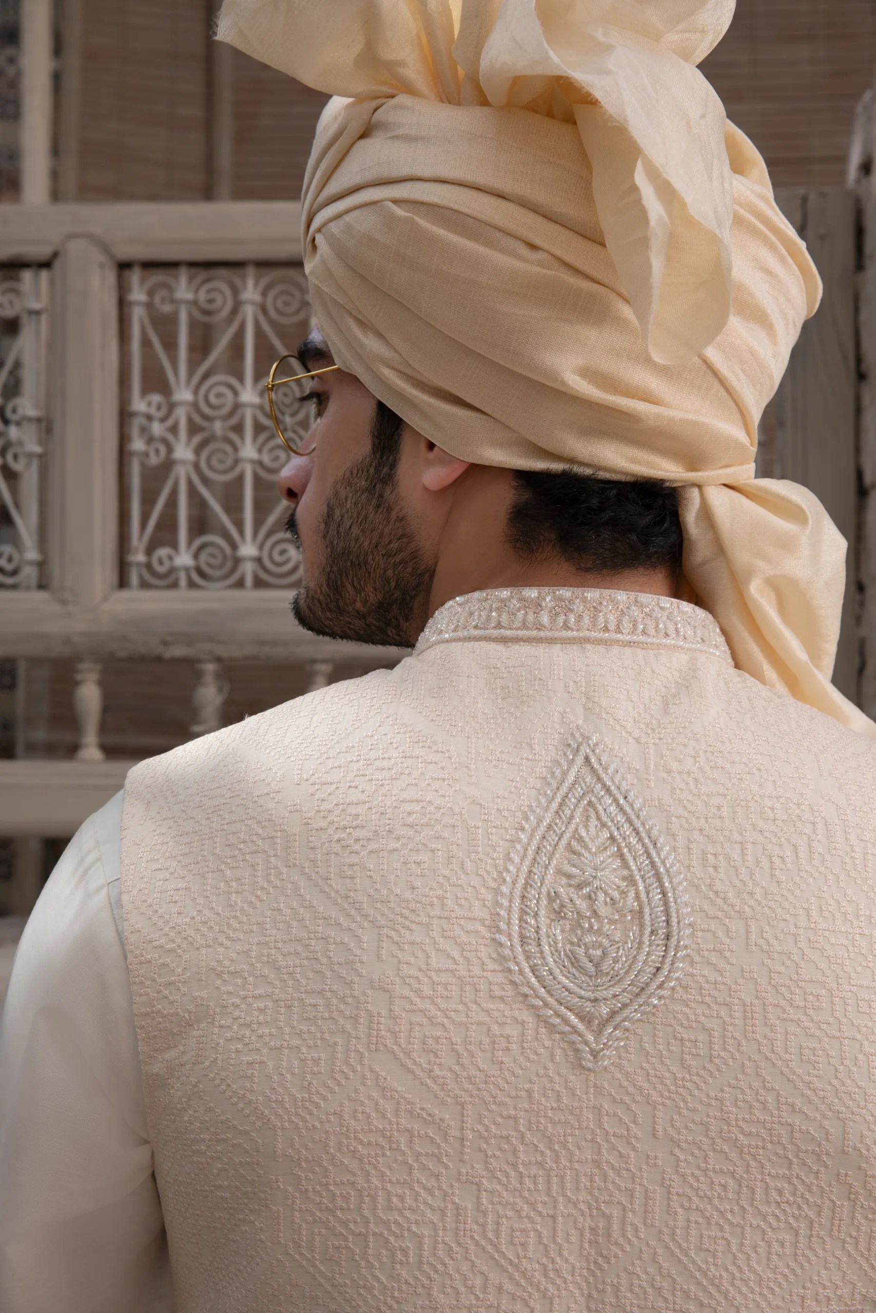 Off-White Embroidered Silk-Blend Waistcoat (3-Piece) - Image 6