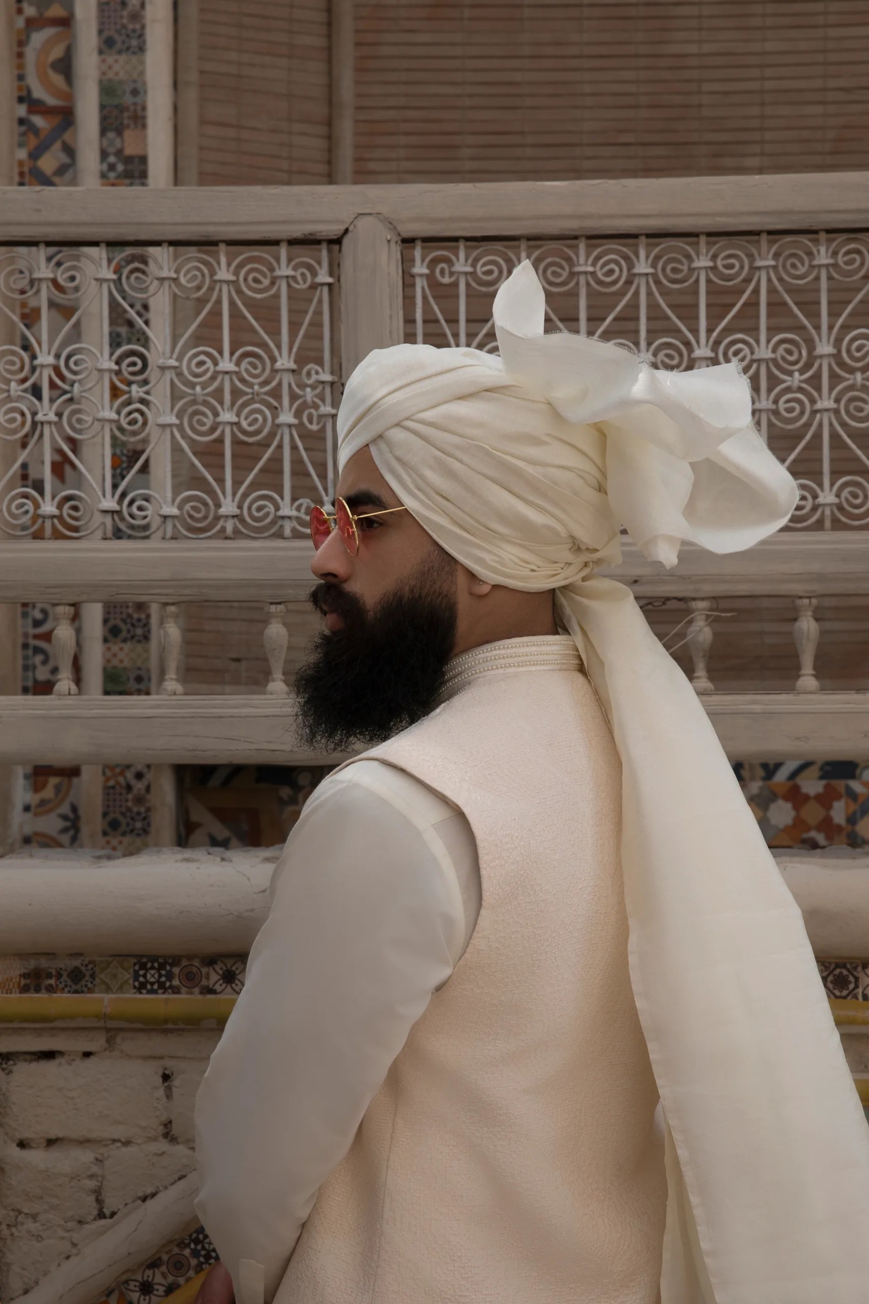 Off-White Embroidered Silk-Blend Waistcoat (3-Piece) - Image 5