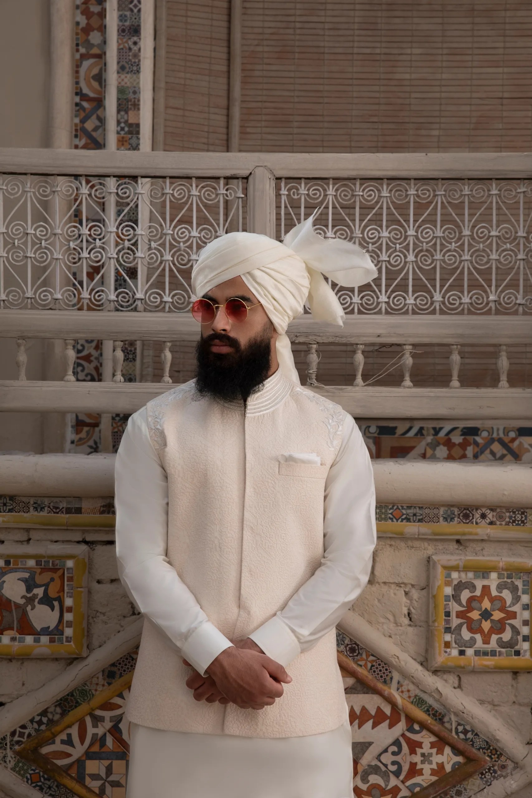 Off-White Embroidered Silk-Blend Waistcoat (3-Piece) - Image 6