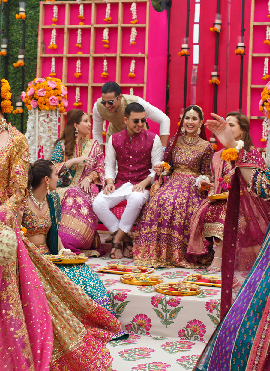 Ivory Silk Schiffli Kurta with Magenta Jamawar Waistcoat (3-Piece) - Image 3