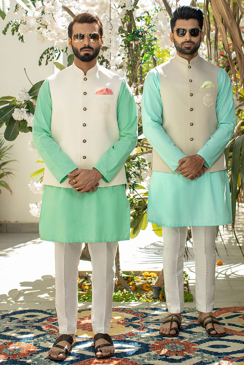 Off-White Embroidered Suiting Waistcoat (3-Piece) - Image 4