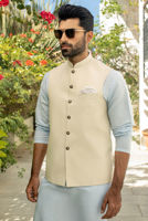 Off-White Embroidered Suiting Waistcoat (3-Piece) - Image 3