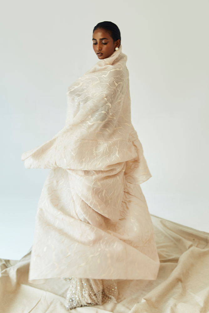 Ivory Embellished Net Co-ord Set (3-Piece) - Image 6