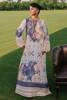 Pakistani Ivory and Purple Printed Grip Kaftan (1-Pc) - Image 4