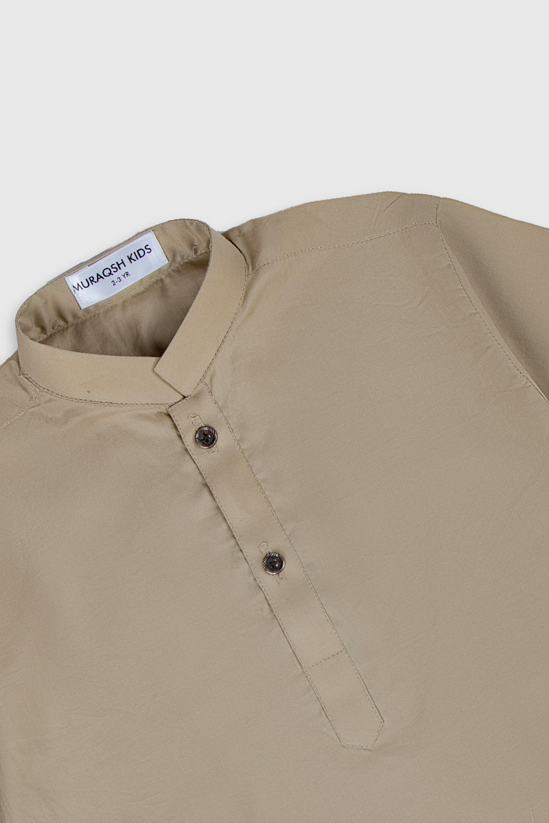 Ivory Cotton Boys Kurta Trouser Set (2-Piece) - Image 5