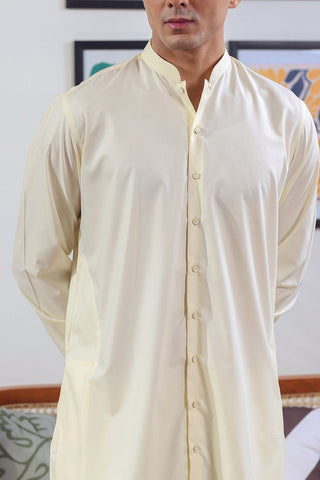 Cream Wash-and-Wear Kurta Pajama (2-Piece) - Image 10