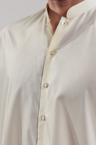 Cream Wash-and-Wear Kurta Pajama (2-Piece) - Image 5