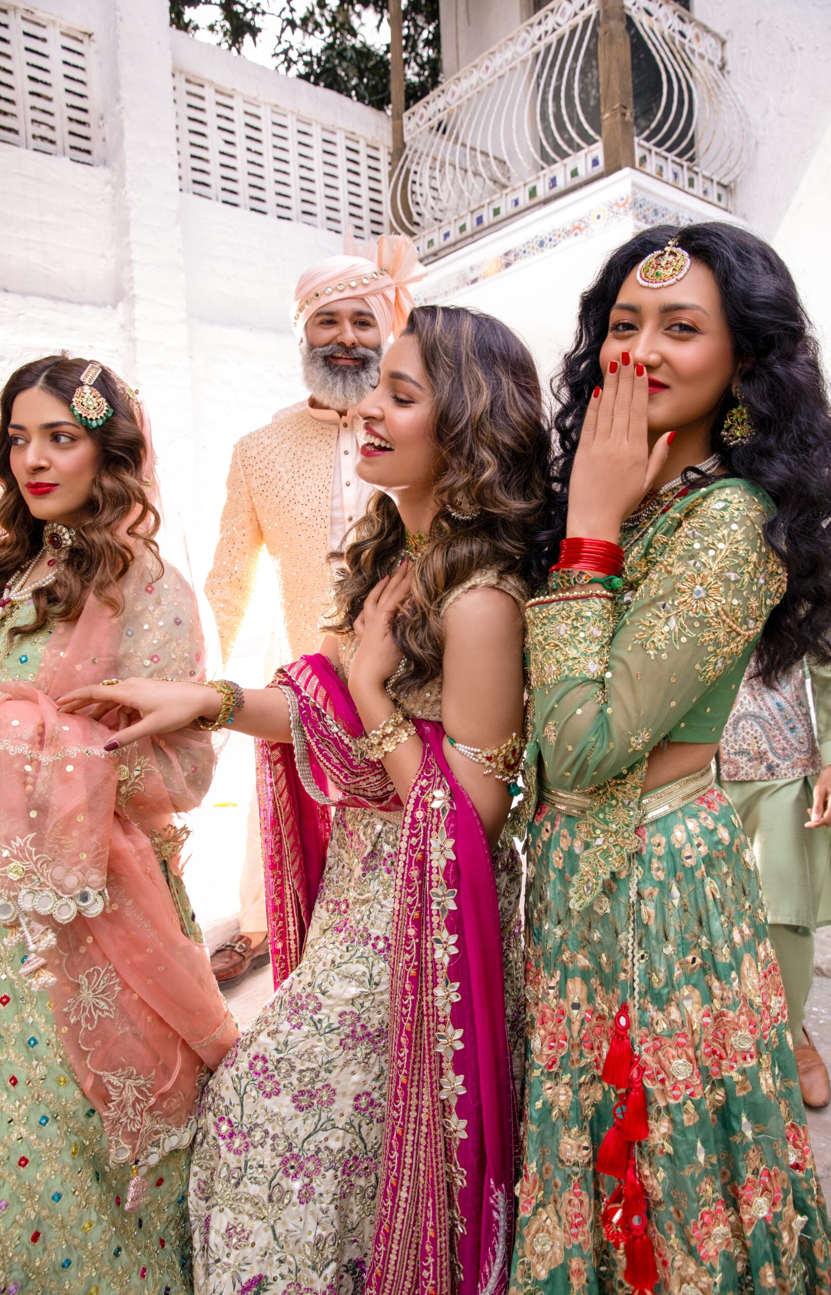 Off-White Embellished Silk Bridal Lehenga Choli (3-Piece) - Image 10