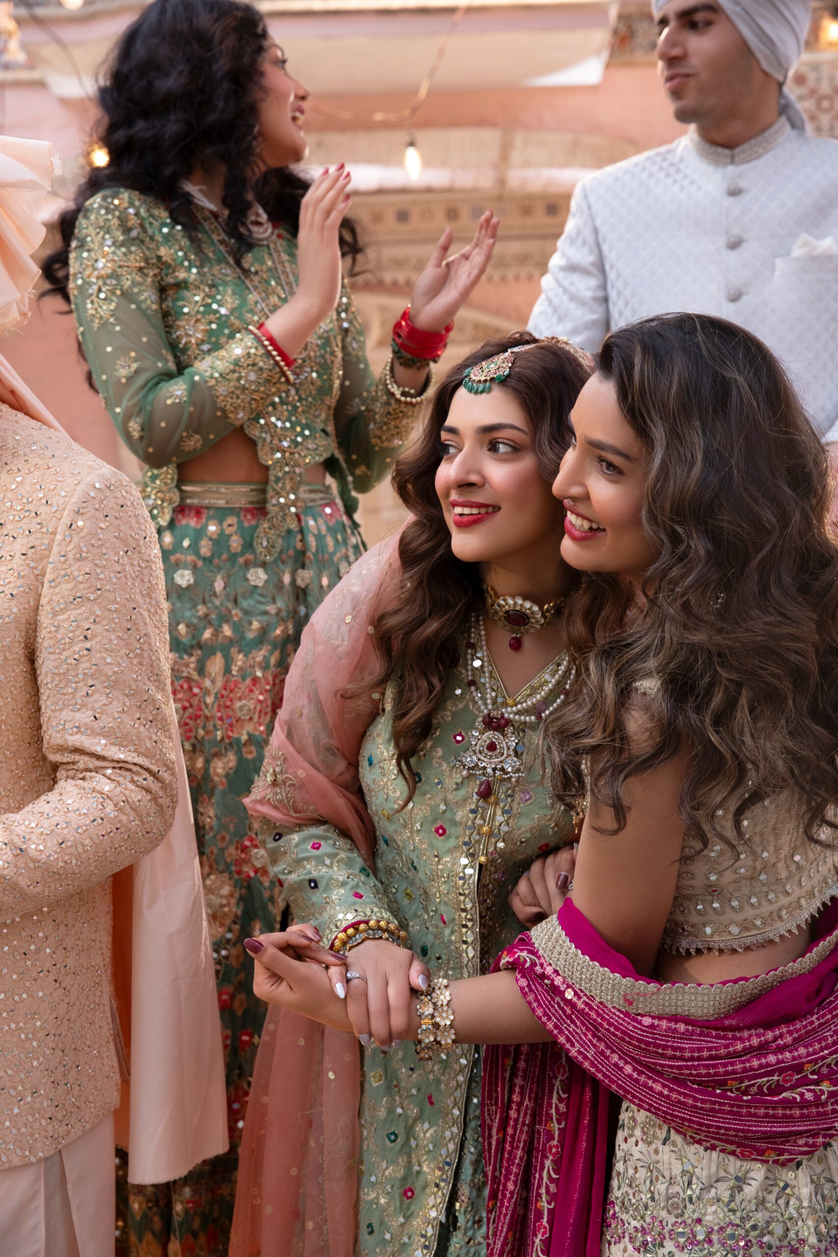 Off-White Embellished Silk Bridal Lehenga Choli (3-Piece) - Image 11