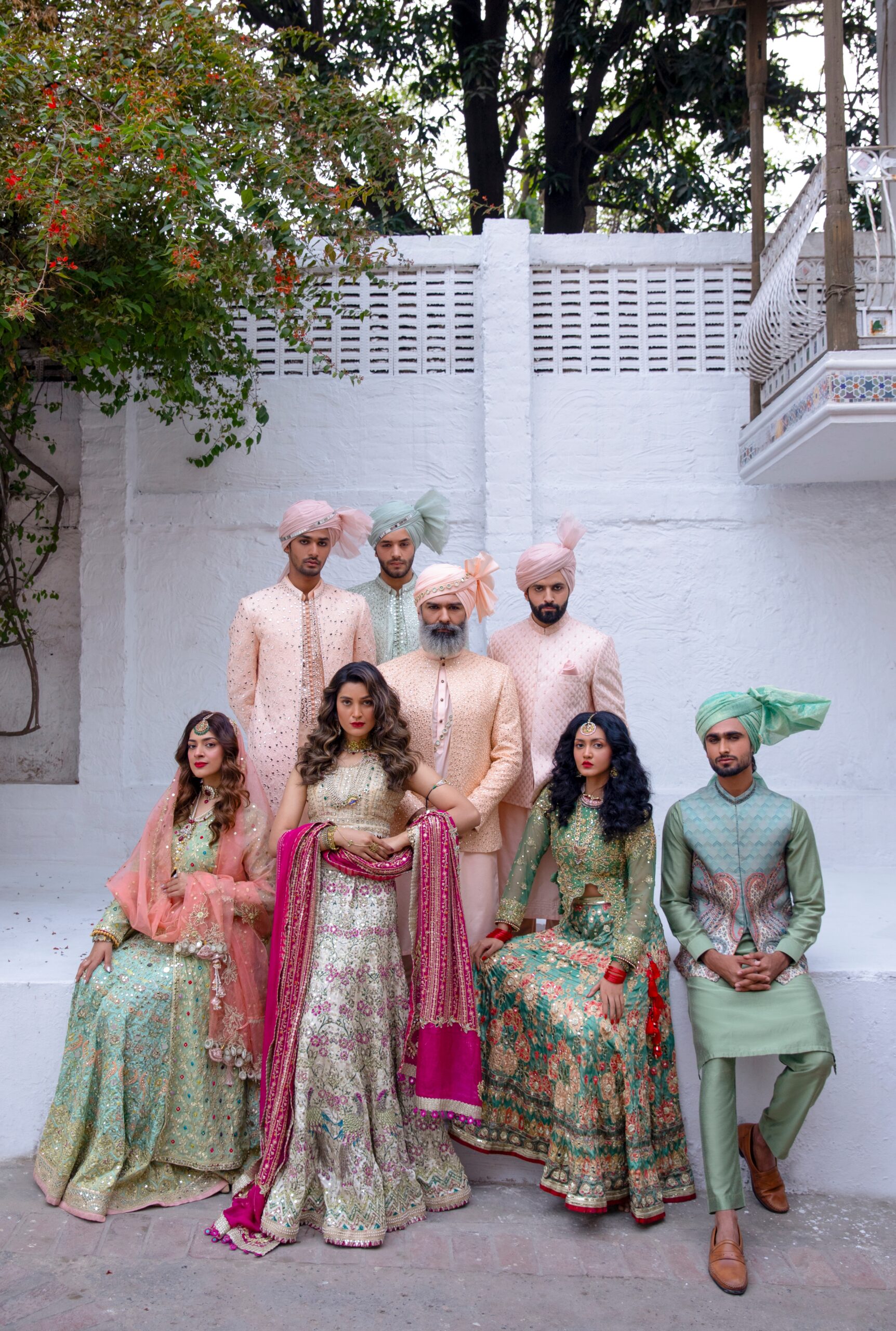 Off-White Embellished Silk Bridal Lehenga Choli (3-Piece) - Image 12