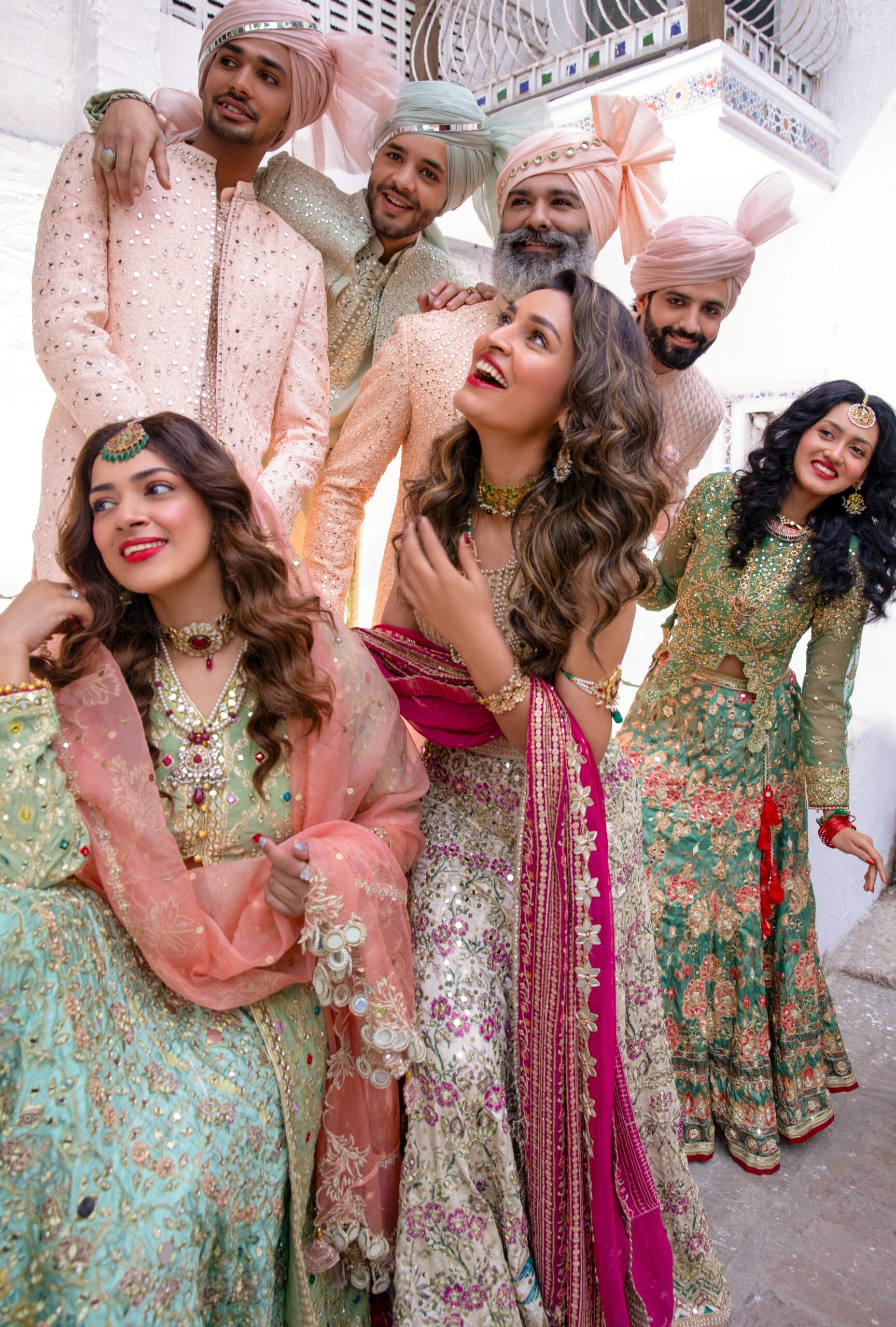 Off-White Embellished Silk Bridal Lehenga Choli (3-Piece) - Image 7