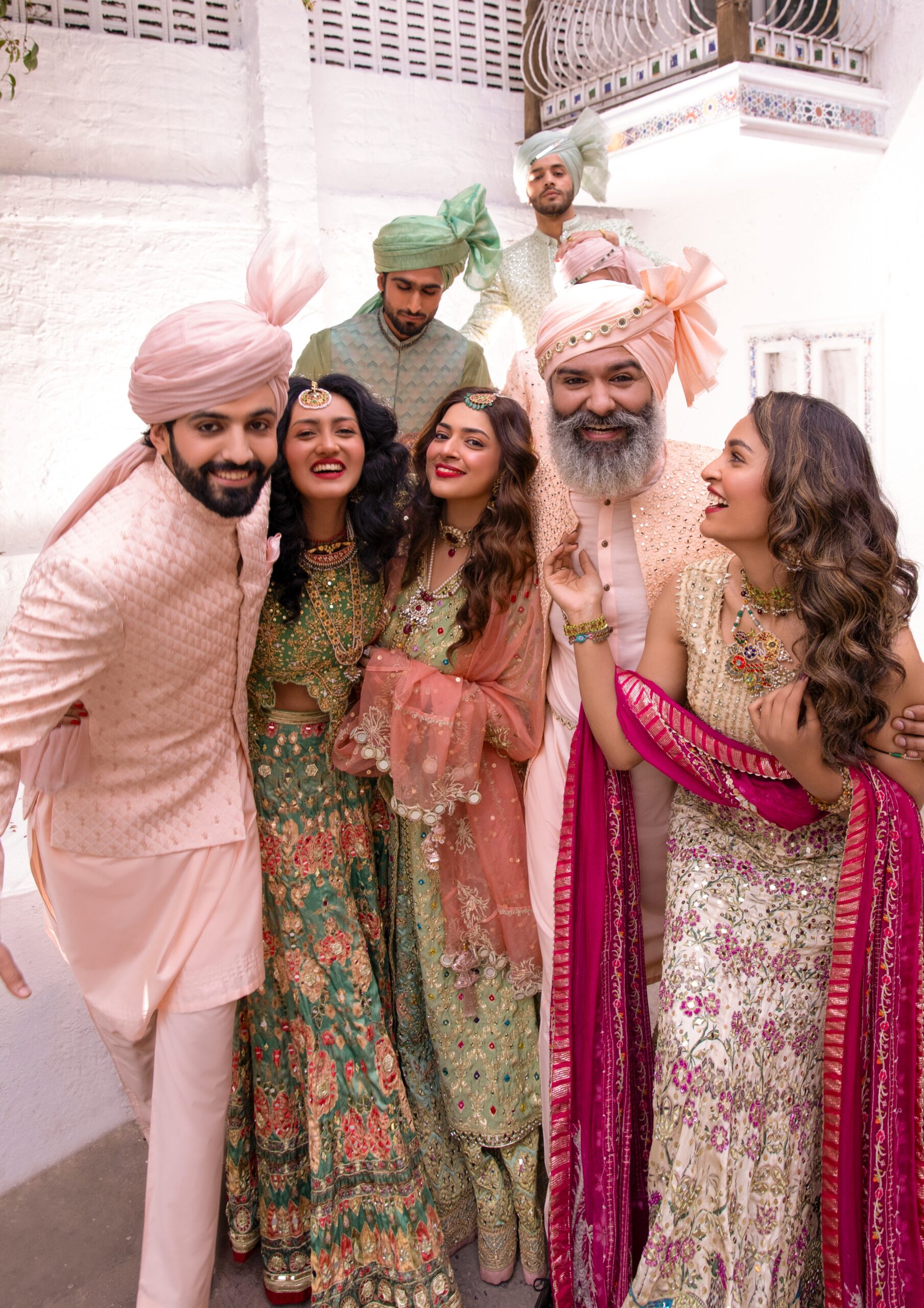 Off-White Embellished Silk Bridal Lehenga Choli (3-Piece) - Image 8