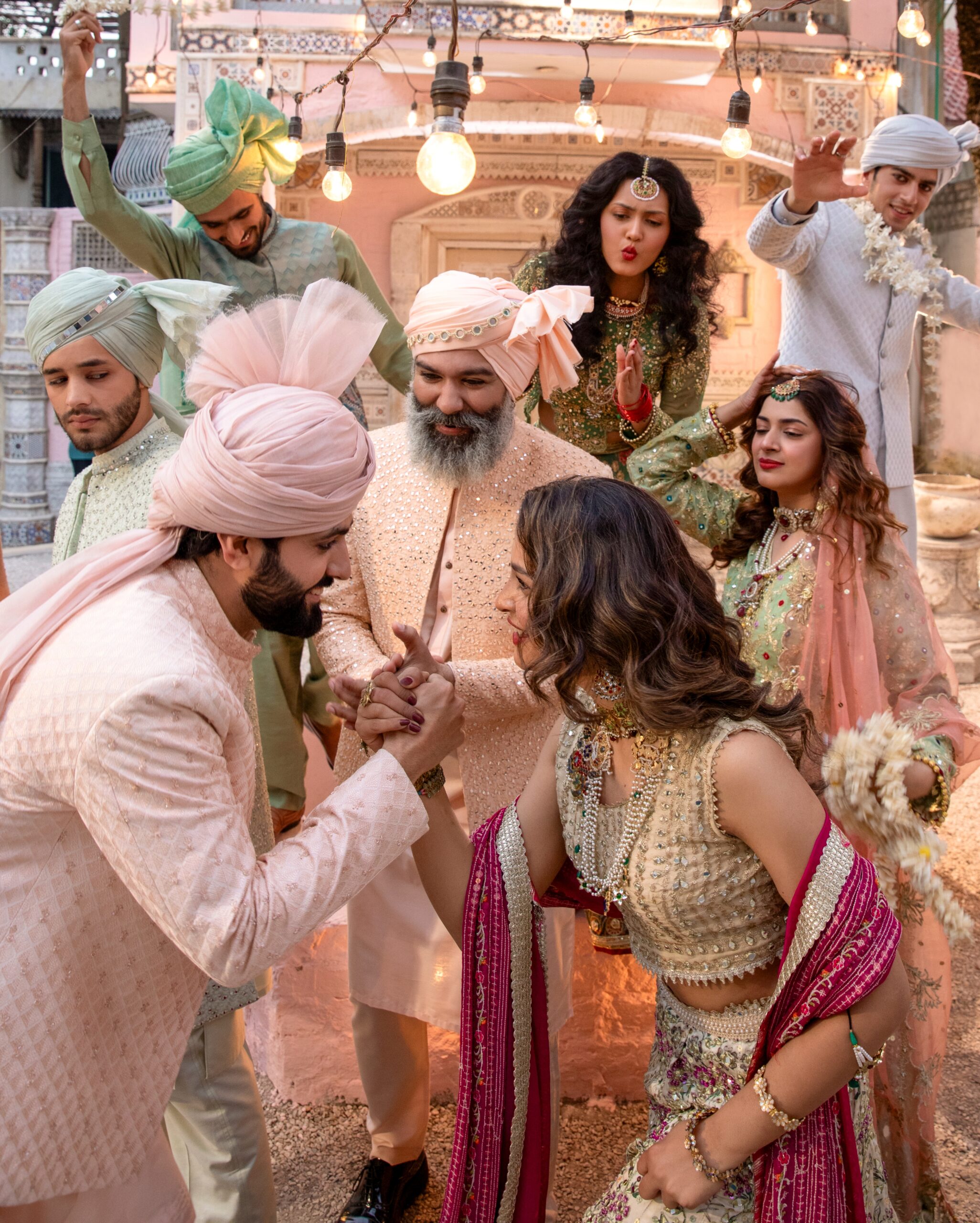 Off-White Embellished Silk Bridal Lehenga Choli (3-Piece) - Image 9