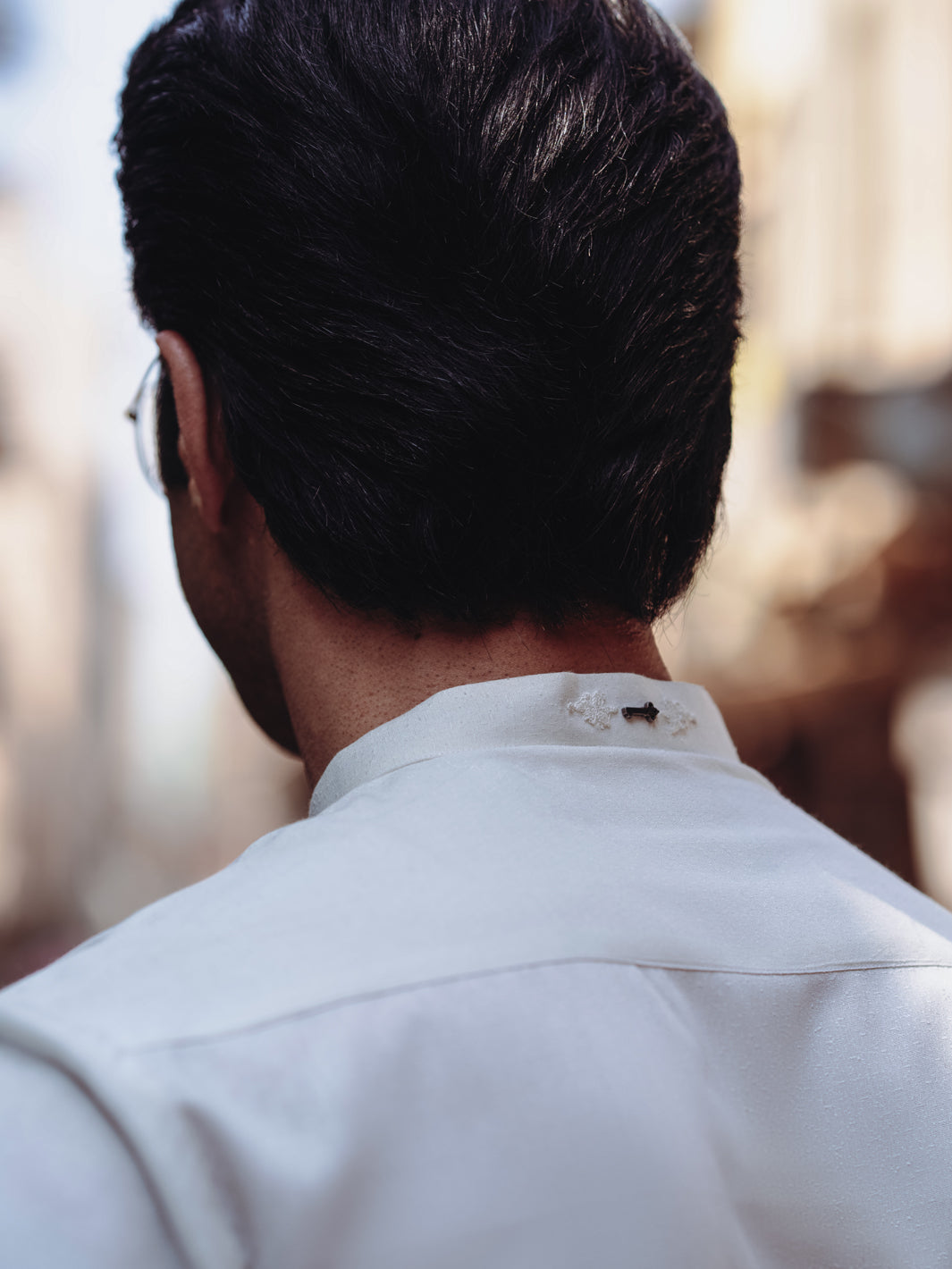 Off White Dori Embroidered Blended Shalwar Kameez (2-Piece) - Image 2