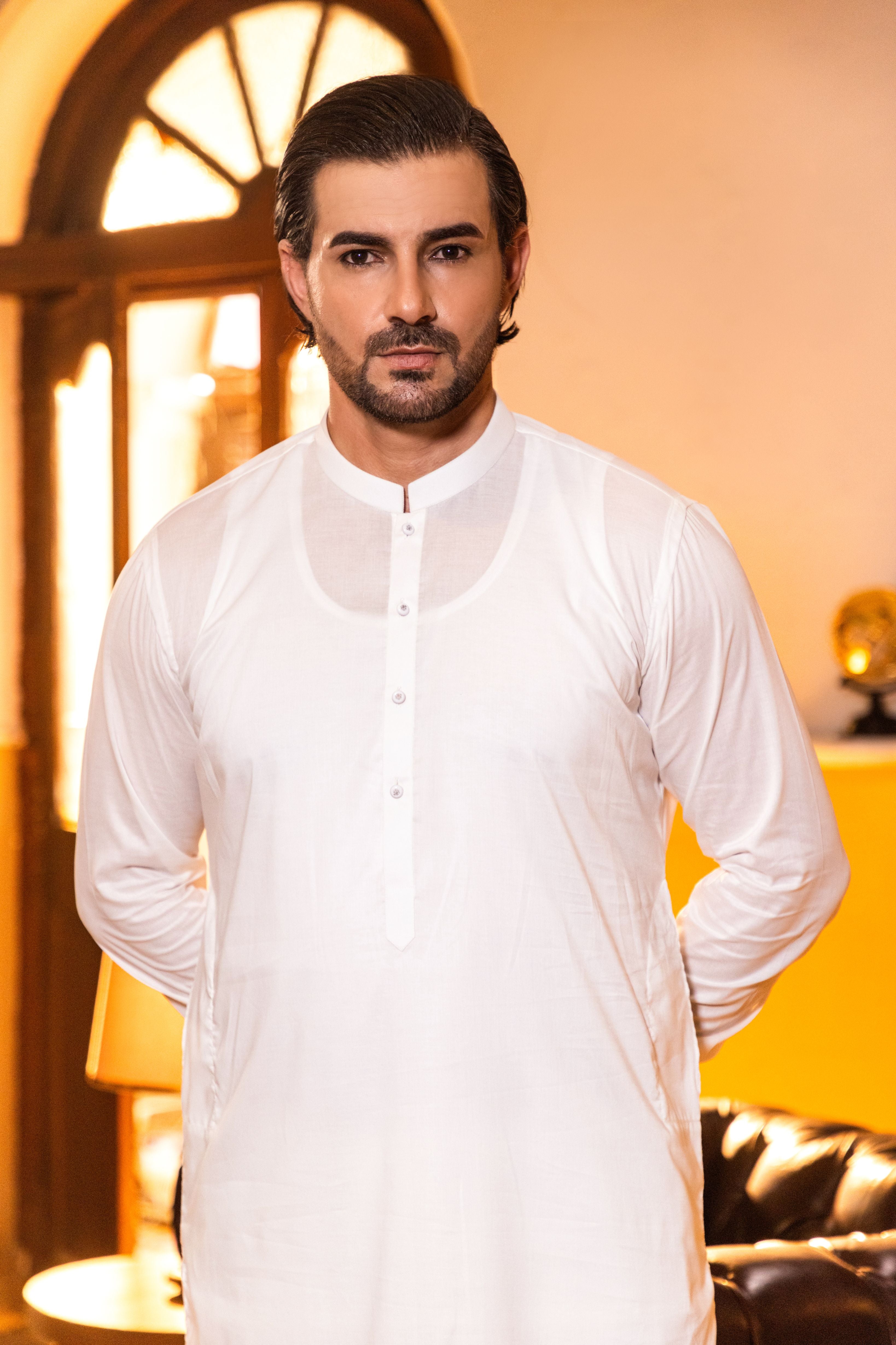 Off White Boom Boom Cotton Shalwar Kameez (2-Piece) - Image 2