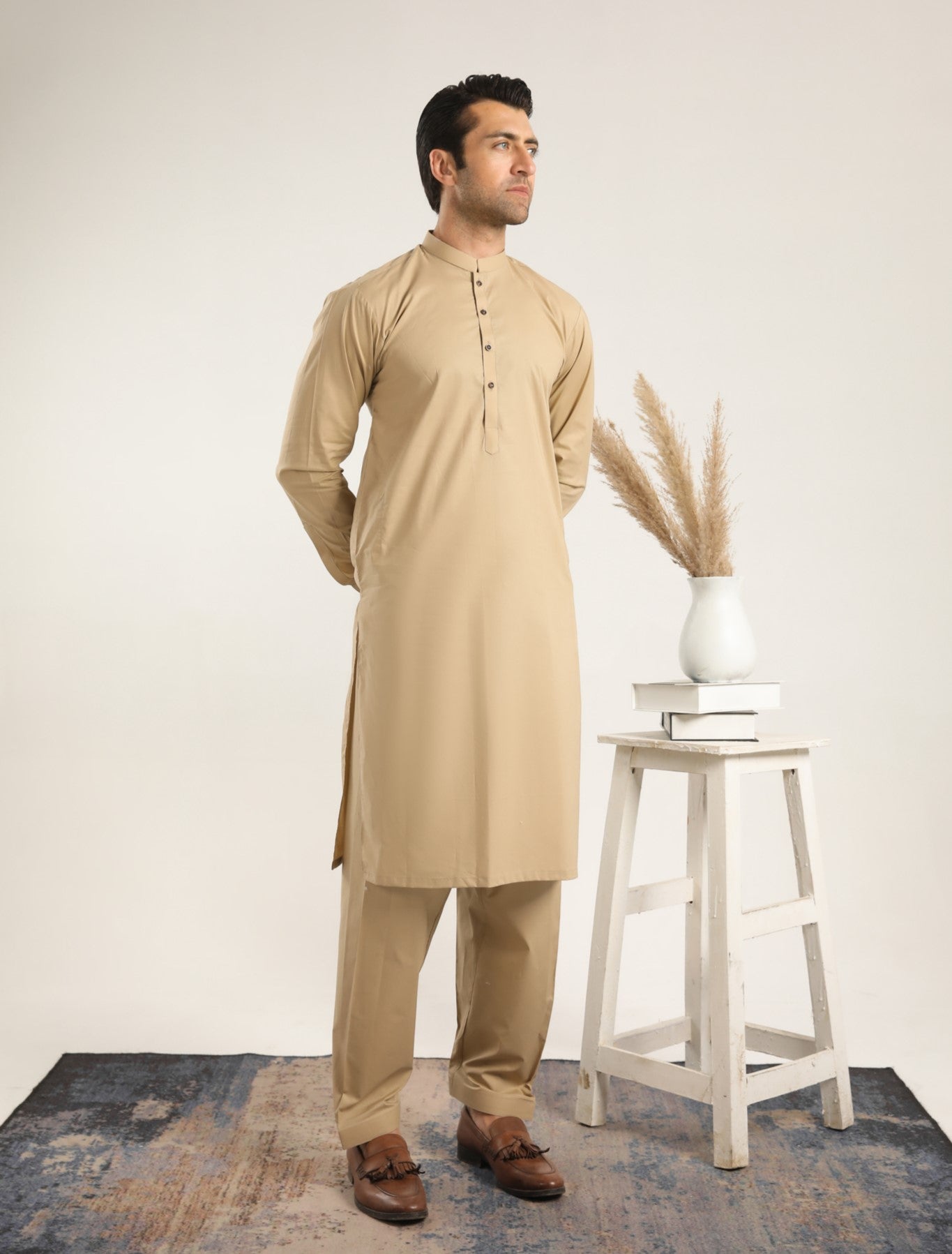 Ivory Skin Cotton Kurta Shalwar (2-Piece) - Image 1