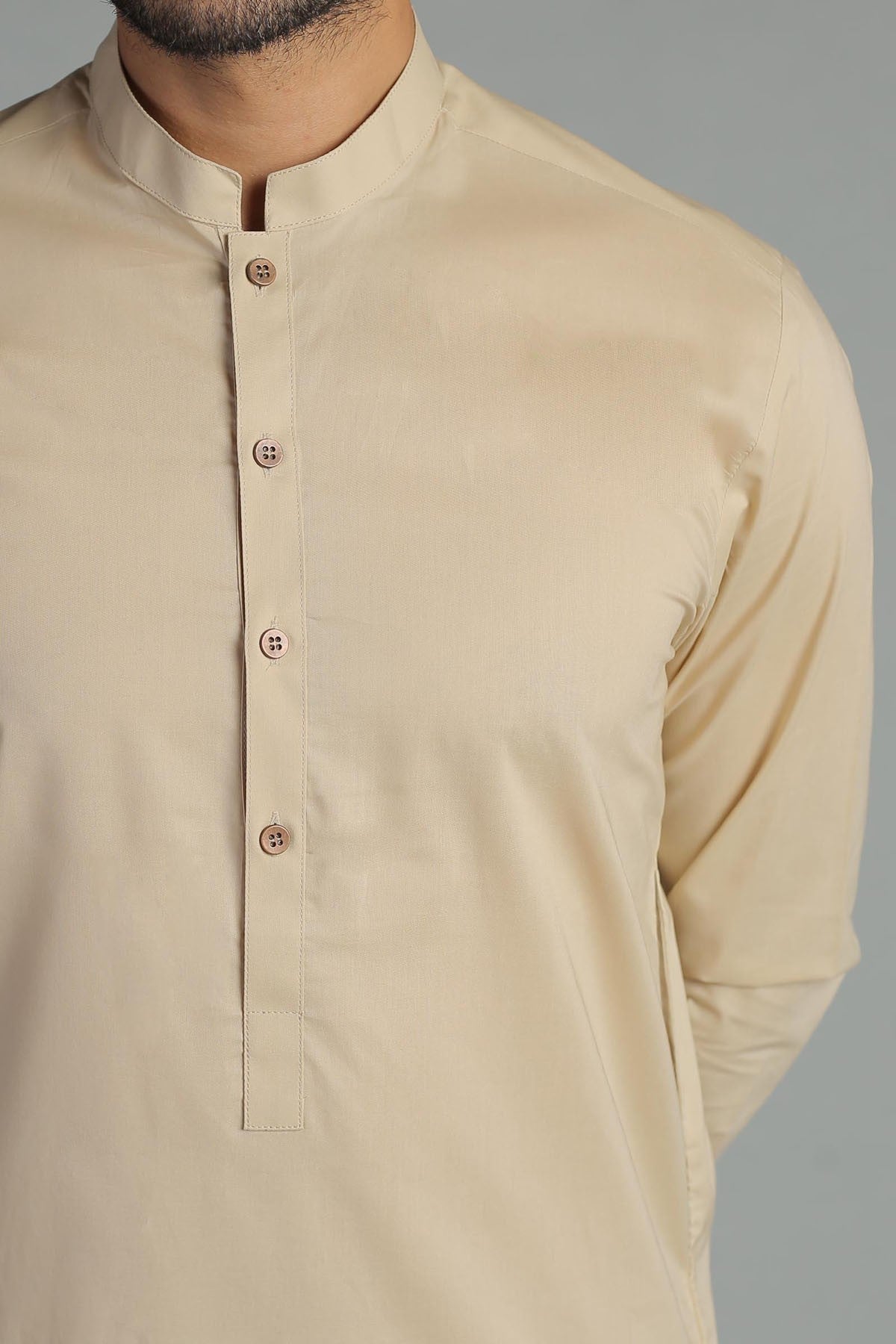 Ivory Pima Cotton Shalwar Kameez (2-Piece) - Image 1