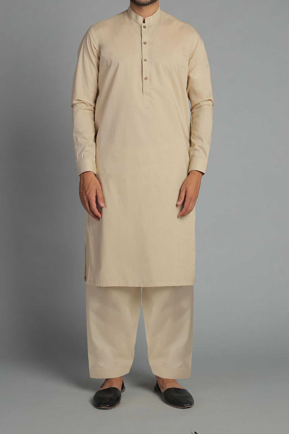 Ivory Pima Cotton Shalwar Kameez (2-Piece) - Image 2