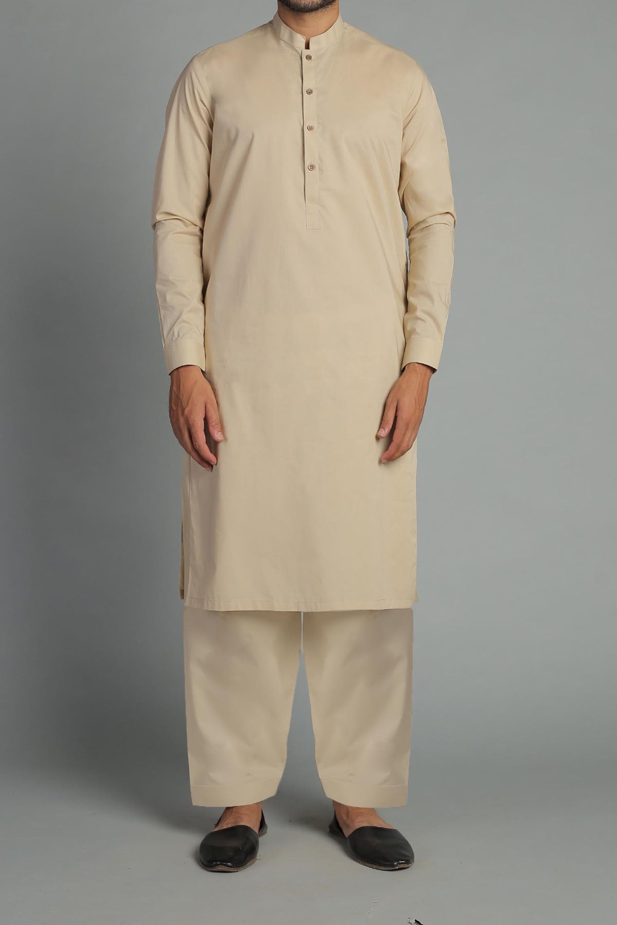 Ivory Pima Cotton Shalwar Kameez (2-Piece) - Image 1