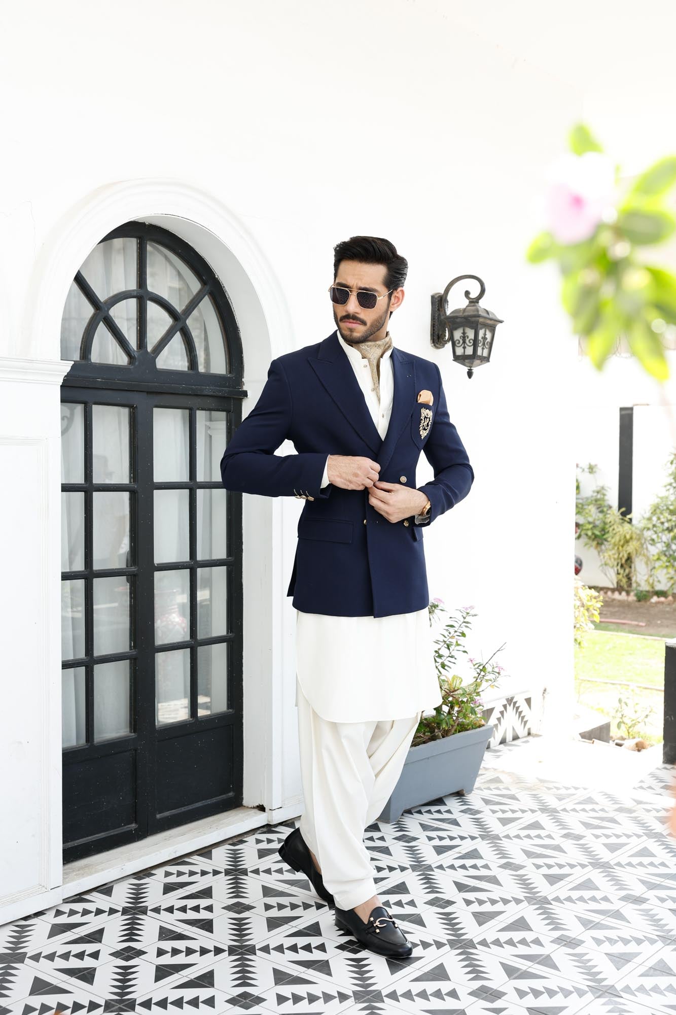 Cream Embroidered Wash & Wear Shalwar Kameez (2-Piece) - Image 4