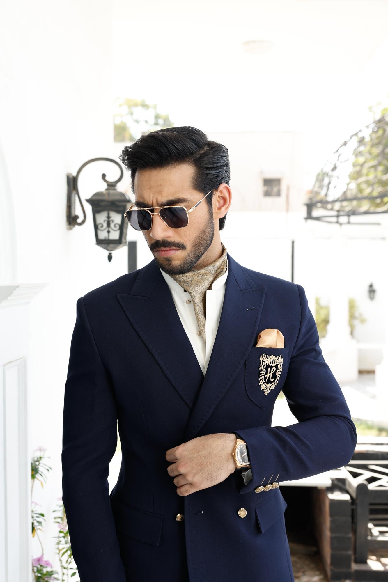 Cream Embroidered Wash & Wear Shalwar Kameez (2-Piece) - Image 5