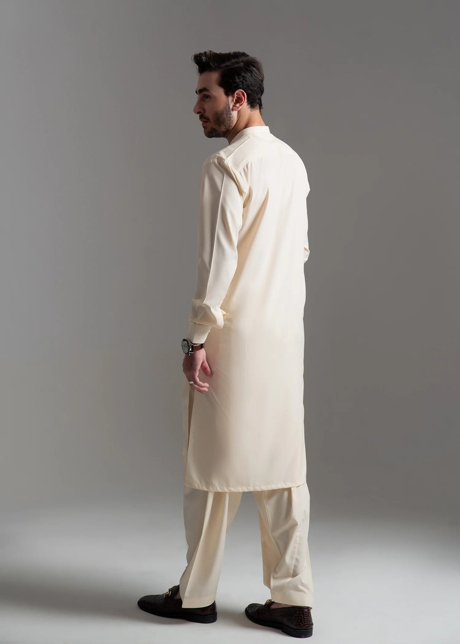 Off-White Wash & Wear Shalwar Kameez (2-Piece) - Image 4