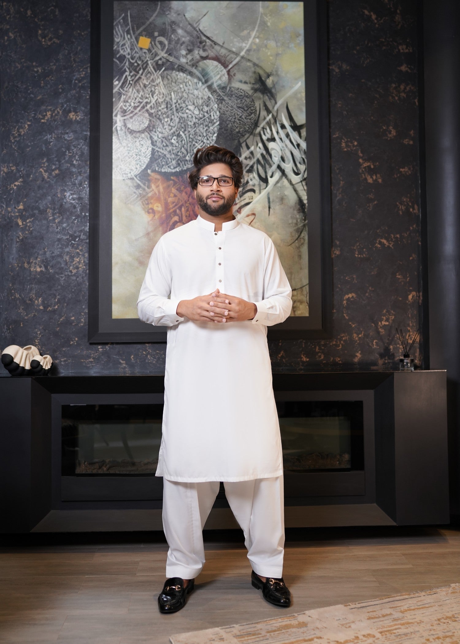 Off-White Wash & Wear Shalwar Kameez (2-Piece) - Image 2