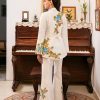 Ivory Floral Embroidered Pure Silk Power Suit (2-Piece) - Image 3