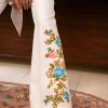 Ivory Floral Embroidered Pure Silk Power Suit (2-Piece) - Image 6