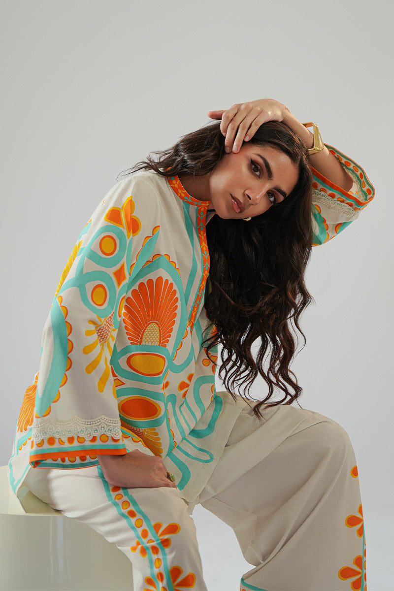 Ivory Printed Cambric Salwar Kameez (2-Piece) - Image 6